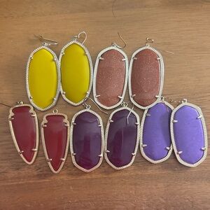 Kendra Scott Yellow, Red, Purple, and Brown Earrings Set
